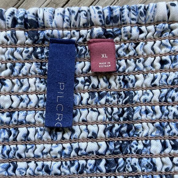 Anthropologie Pilcro Women's Blue Striped Denim Sleeveless Crop Top Size XL - Picture 8 of 10